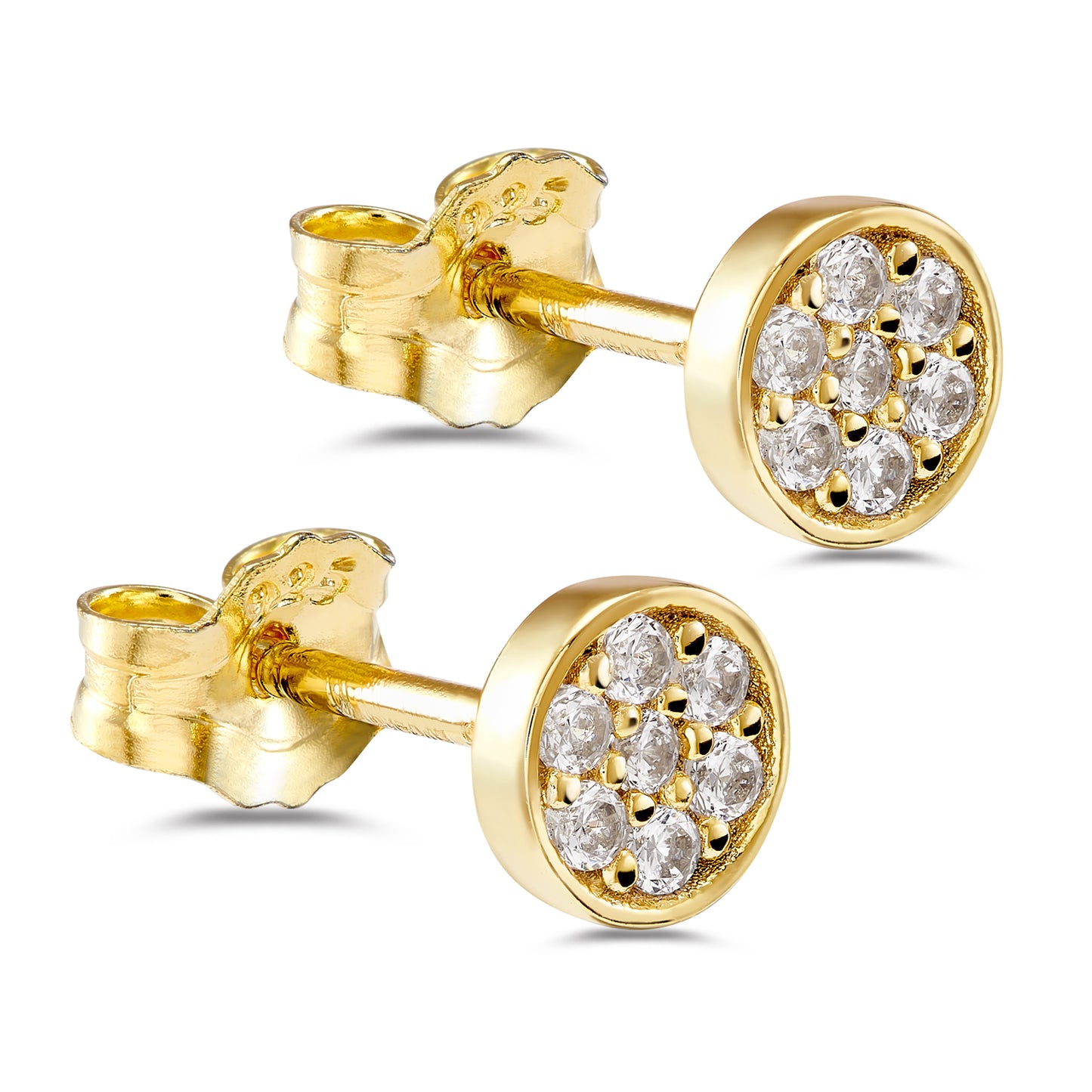 Lovebird Ohrstecker mit 14 Zirkonia Silber 925/000 vergoldet
