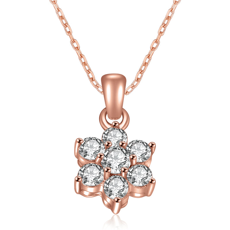 Lovebird Collier mit 7 Zirkonia Silber 925/000 rosé vergoldet