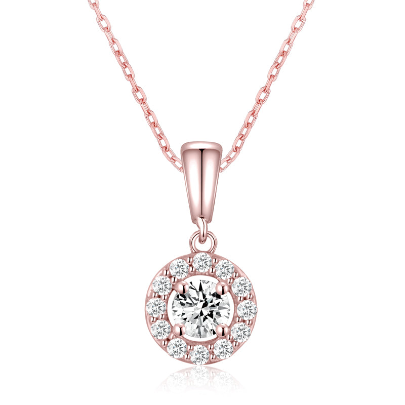 Lovebird Collier mit 13 Zirkonia Silber 925/000 rosé vergoldet