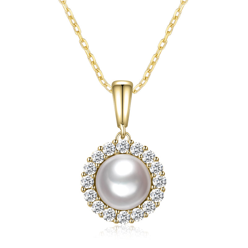 Lovebird Collier mit SWZP und 16 Zirkonia Silber 925/000 vergoldet