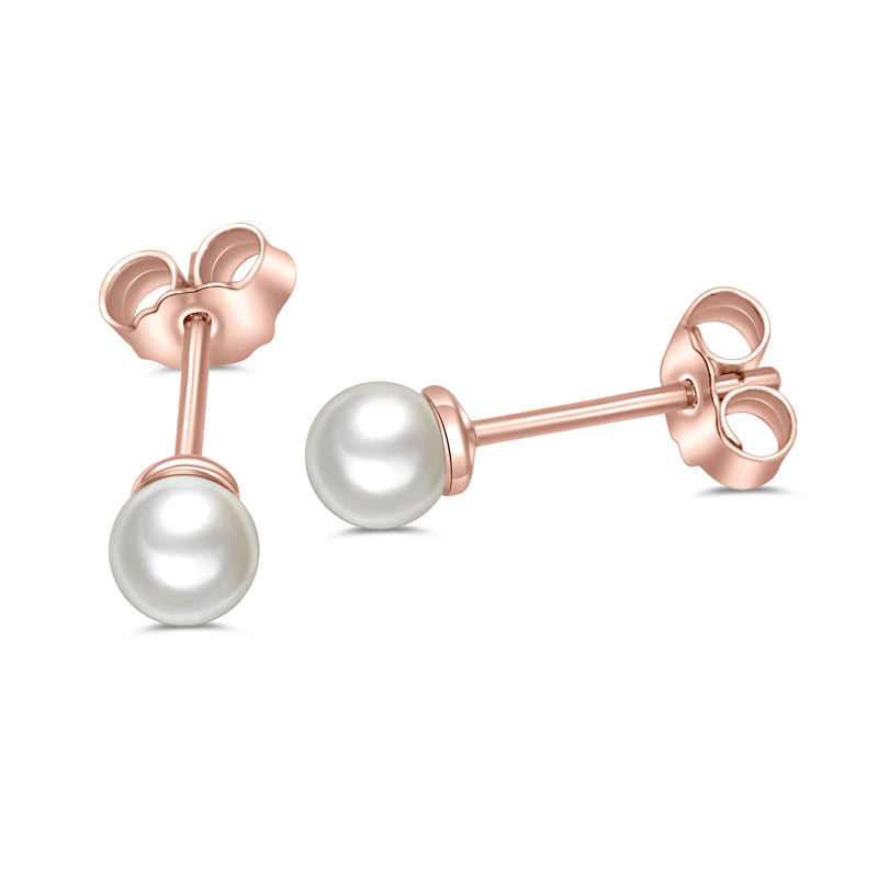Lovebird Ohrstecker Süßwasser-Zuchtperle 5mm Silber 925/000 rosé vergoldet