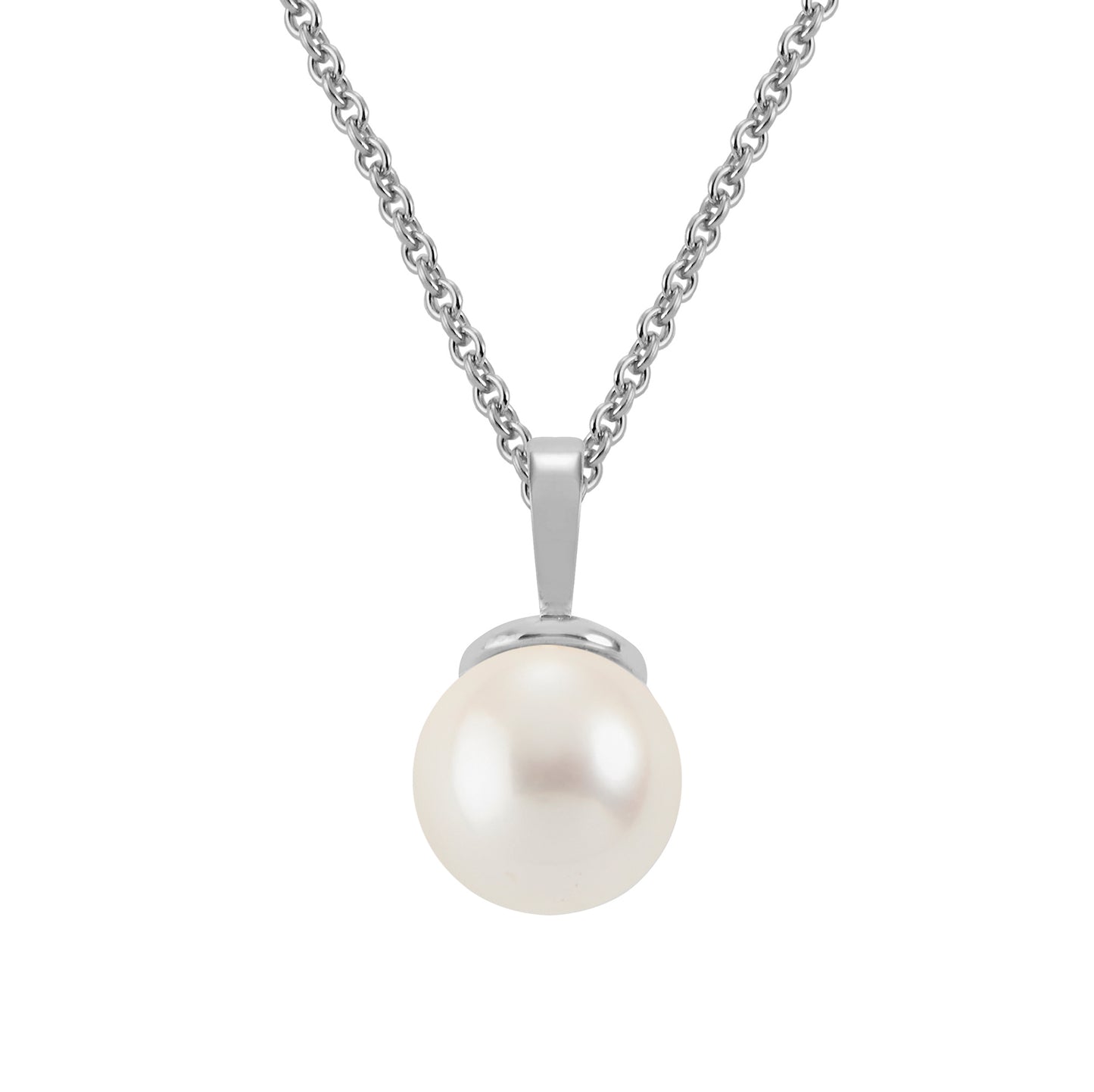 Lovebird necklace with freshwater cultured pearl 7.5-8mm silver 925/000