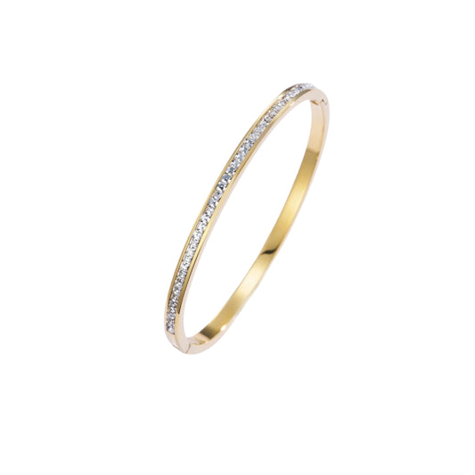 Edelstahl Armreif mit Strassteinen