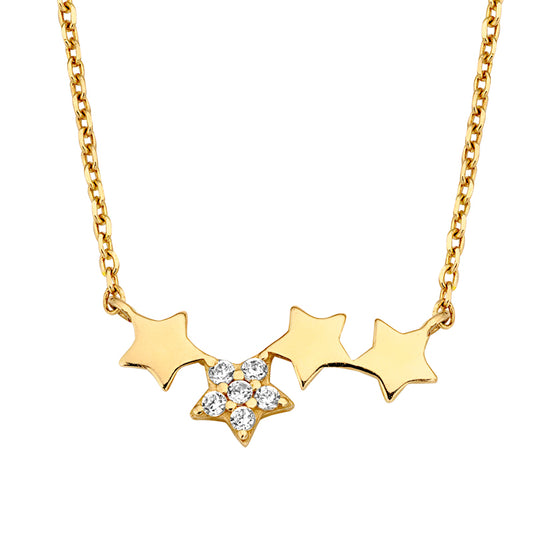 Collier Sterne/Zirkonia Gold 585/000