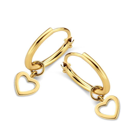 Creolen mit Anhänger Herz Gold 585/000