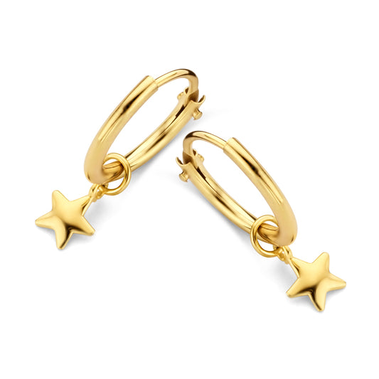 Creolen mit Anhänger Stern Gold 585/000