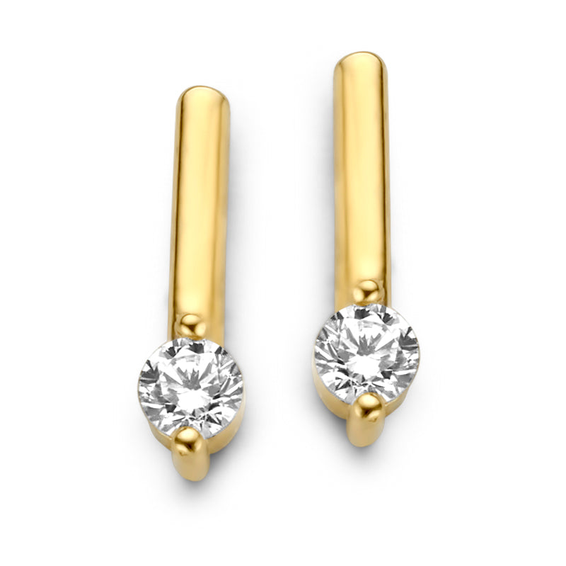 Ohrstecker Bar mit Zirkonia Ø 2mm Gold 585/000
