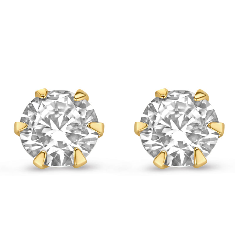 Ohrstecker Zirkonia 6mm Gold 585/000