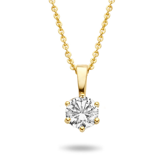 Collier mit Anhänger Zirkonia 4mm Gold 585/000