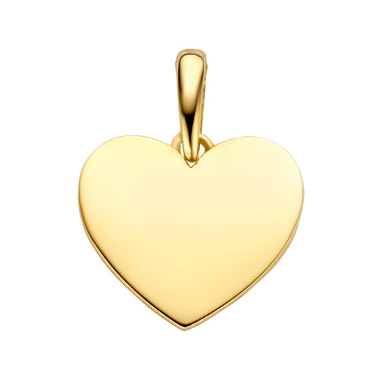 Pendant engraving plate heart gold 585/000