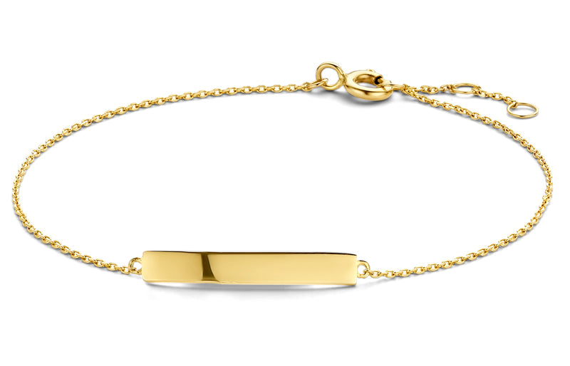 Armband mit Gravurplatte 23x4mm Gold 585/000