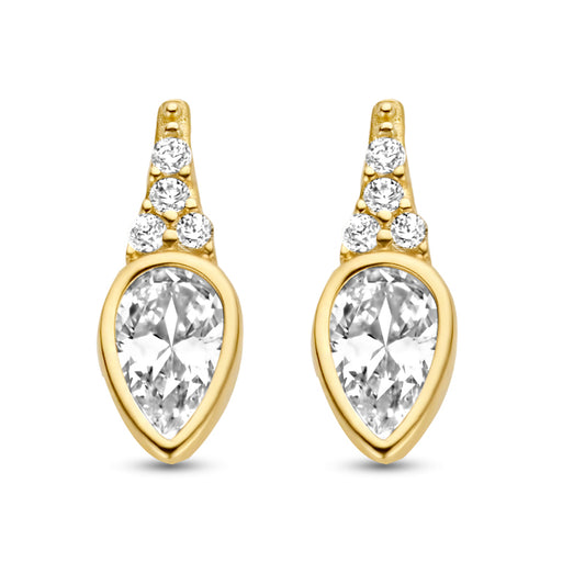 Ohrstecker mit 10 Zirkonia Gold 585/000