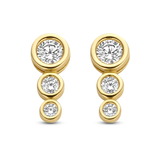 Ohrstecker mit 6 Zirkonia Gold 585/000