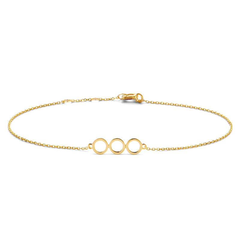 Armband mit Zwischenteil 3 Kreise Gold 585/000