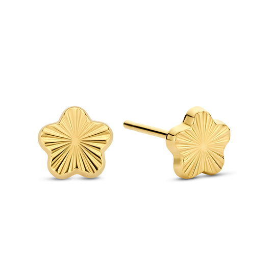 Ohrstecker Blume Diamond Cut Gold 585/000
