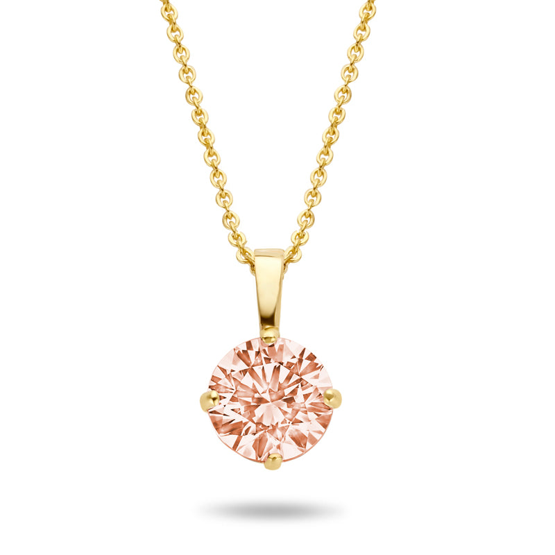 Collier mit Anhänger Zirkonia champagner 4mm Gold 585/000