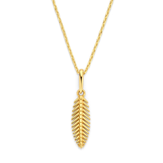 Collier mit Anhänger Feder Gold 585/000