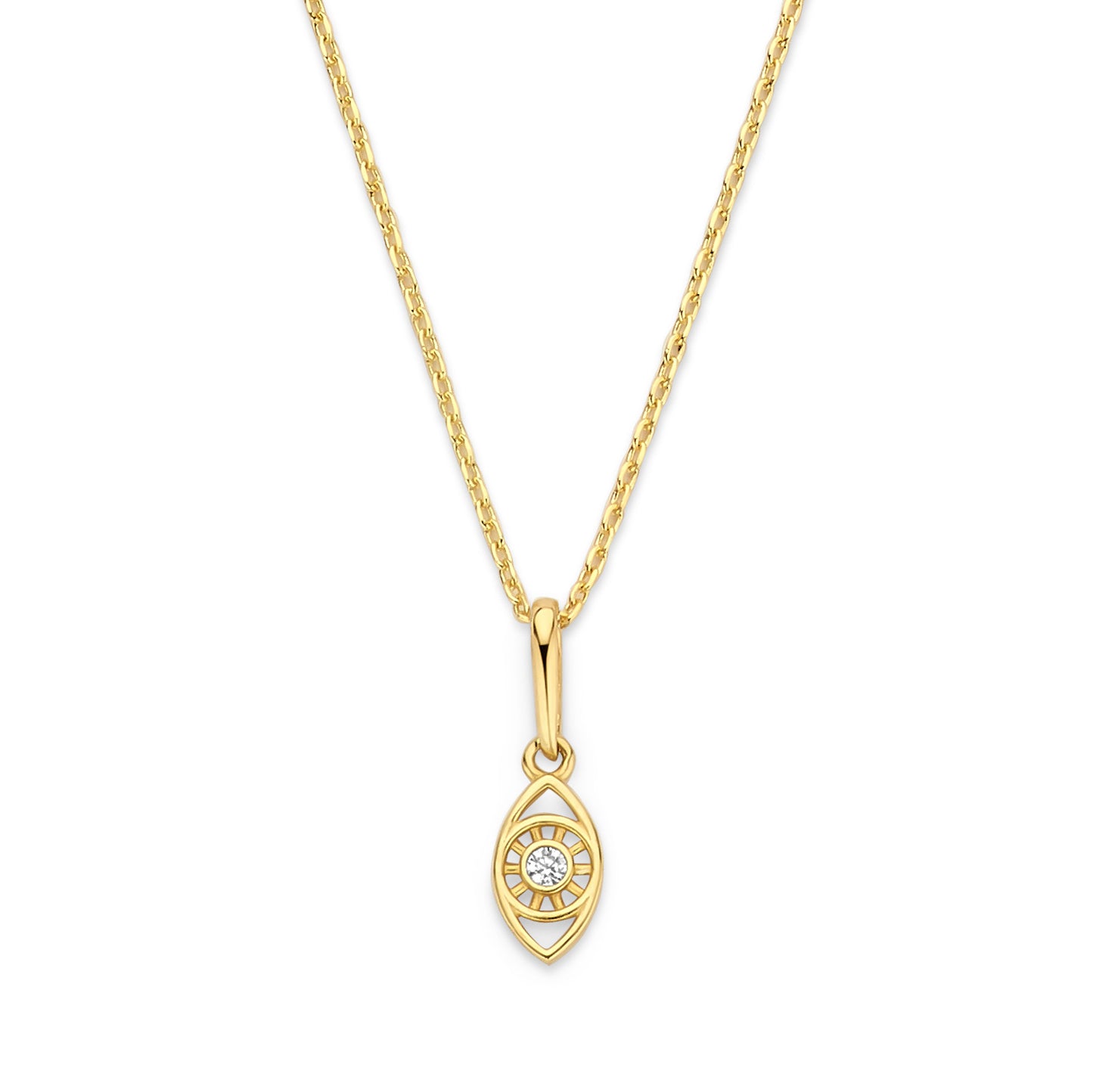 Collier mit Anhänger Auge Zirkonia Gold 585/000
