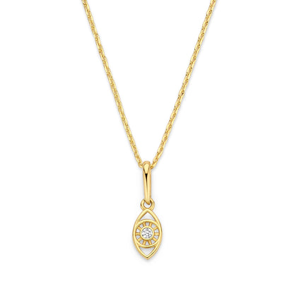 Collier mit Anhänger Auge Zirkonia Gold 585/000