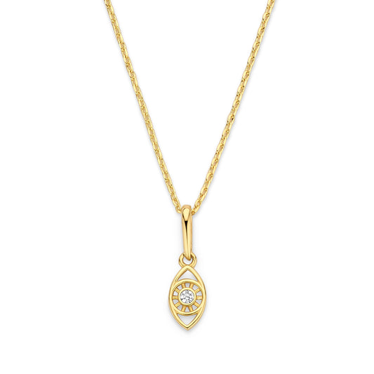 Collier mit Anhänger Auge Zirkonia Gold 585/000