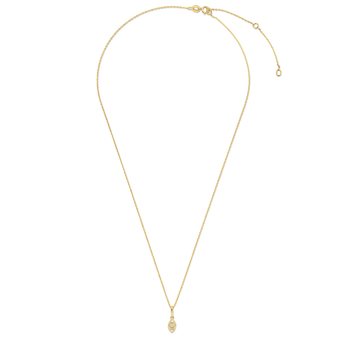 Collier mit Anhänger Auge Zirkonia Gold 585/000