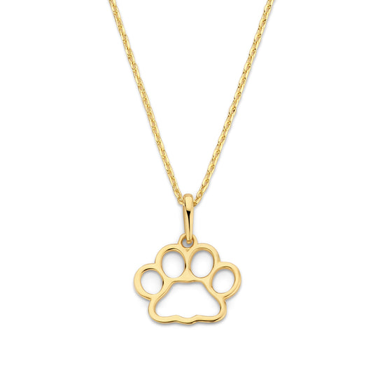 Collier mit Anhänger Hundepfote Gold 585/000