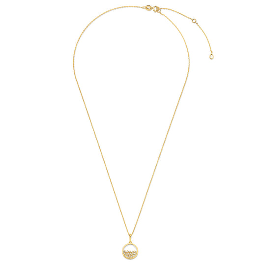 Collier mit Anhänger Kreis 21 Zirkonia Gold 585/000