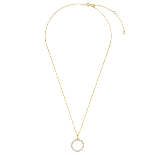 Collier mit Anhänger Kreis 26 Zirkonia Gold 585/000