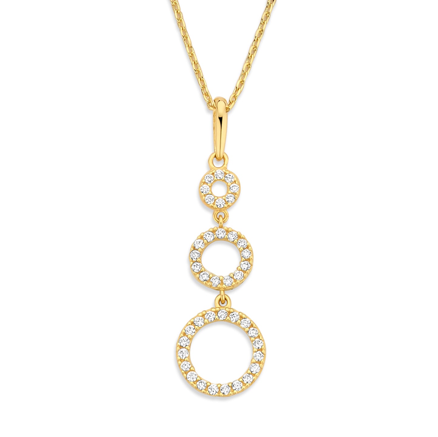 Collier mit Anhänger 40 Zirkonia Gold 585/000