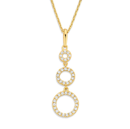 Collier mit Anhänger 40 Zirkonia Gold 585/000