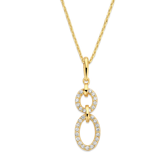 Collier mit Anhänger 31 Zirkonia Gold 585/000