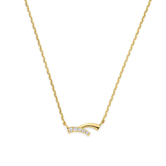 Collier mit Anhänger 5 Zirkonia Gold 585/000