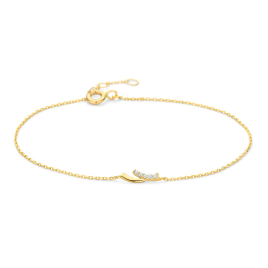 Armband mit Anhänger 5 Zirkonia Gold 585/000