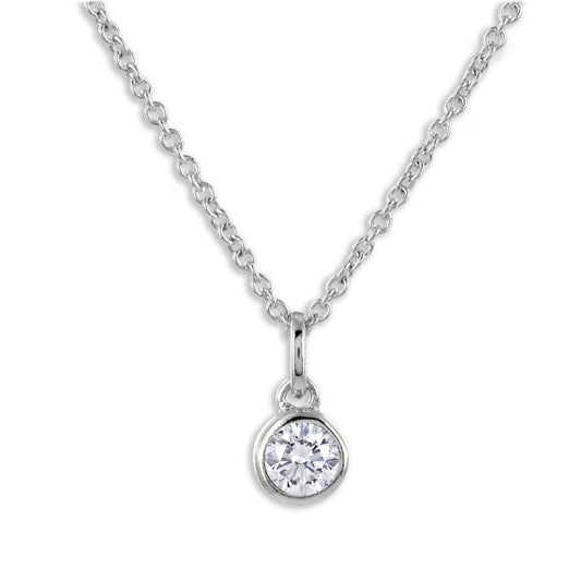 Lovebird Collier mit Zirkonia 101 Facetten 4mm Silber 925/000