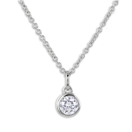 Lovebird Collier mit Zirkonia 101 Facetten 5mm Silber 925/000