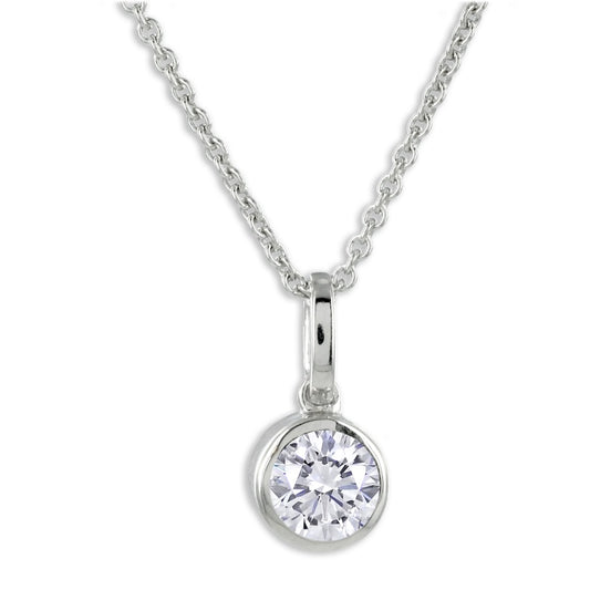 Lovebird Collier mit Zirkonia 101 Facetten 6mm Silber 925/000