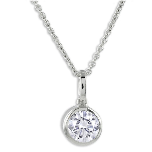 Lovebird Collier mit Zirkonia 101 Facetten 7mm Silber 925/000