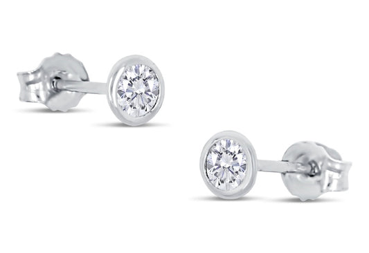 Lovebird Ohrstecker mit Zirkonia 101 Facetten 4mm Silber 925/000