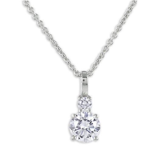 Lovebird Collier mit 2 Zirkonia 101 Facetten Silber 925/000