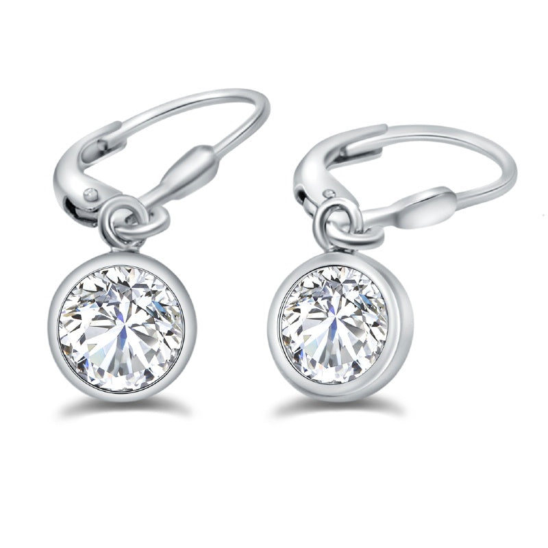 Lovebird earrings with zirconia 101 facets silver 925/000
