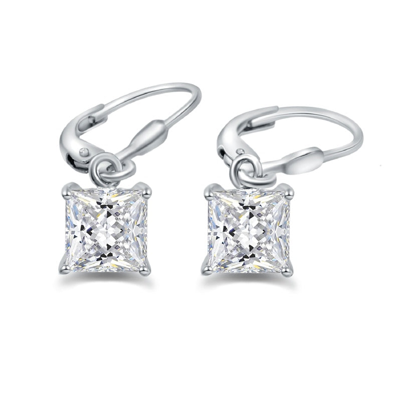 Lovebird Ohrhänger mit Zirkonia Princess Cut Silber 925/000