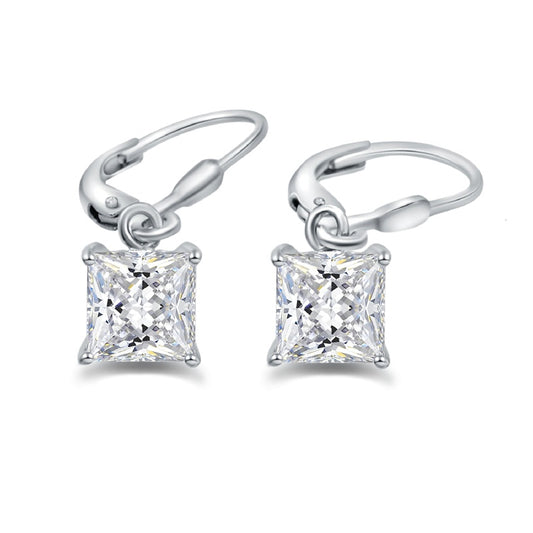 Lovebird Ohrhänger mit Zirkonia Princess Cut Silber 925/000