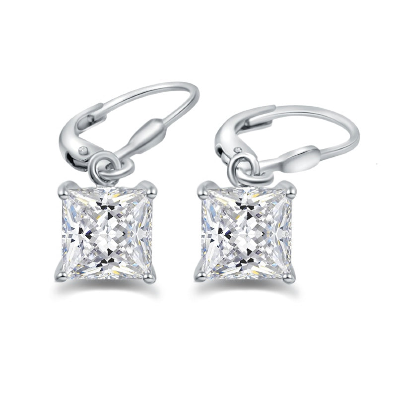 Lovebird Ohrhänger mit Zirkonia Princess Cut Silber 925/000
