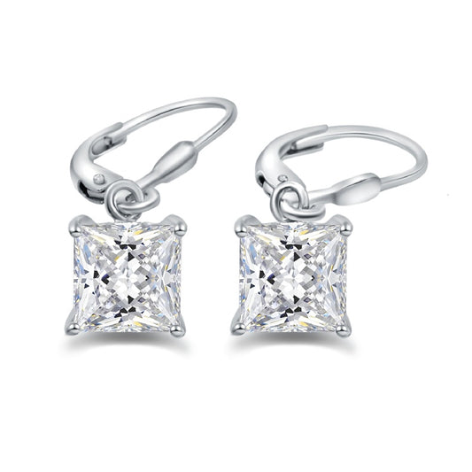 Lovebird Ohrhänger mit Zirkonia Princess Cut Silber 925/000