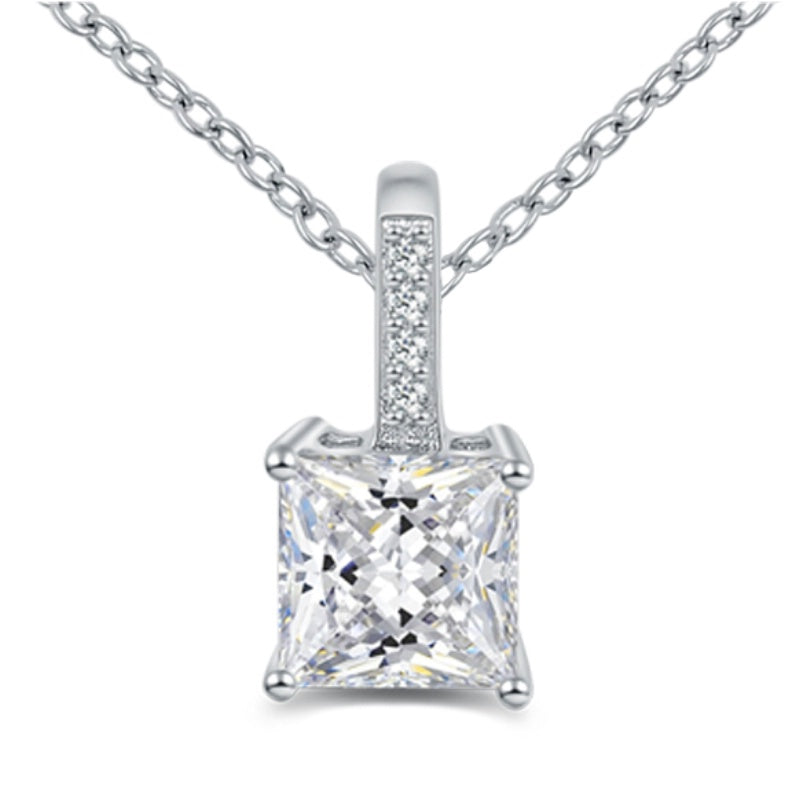 Lovebird Collier mit Zirkonia Princess Cut Silber 925/000