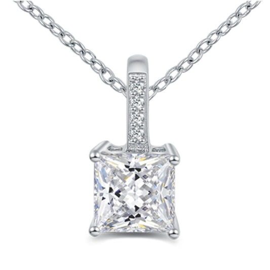 Lovebird Collier mit Zirkonia Princess Cut Silber 925/000