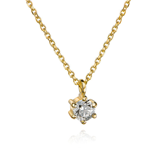 Lovebird Collier mit Brillant 0.10 ct. Gelbgold 585/000