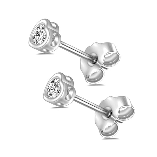 Lovebird Ohrstecker Herz mit Zirkonia Silber 925/000