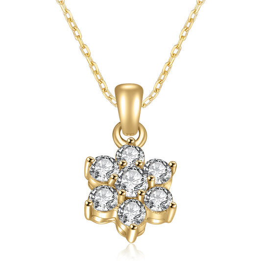Lovebird Collier mit 7 Zirkonia Silber 925/000 vergoldet