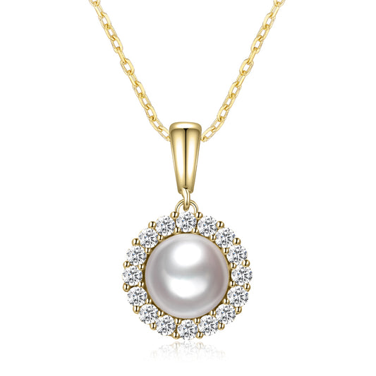 Lovebird Collier mit SWZP und 16 Zirkonia Silber 925/000 vergoldet